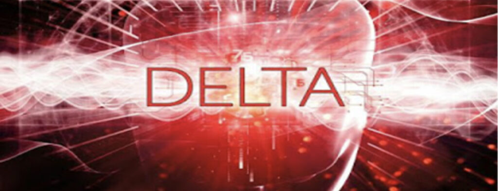 A red background with the word delta in it.